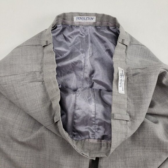 Pendleton Virgin Wool Dress Pants Womens 12 Petite Gray Wide Leg Lined Trousers - Picture 9 of 15
